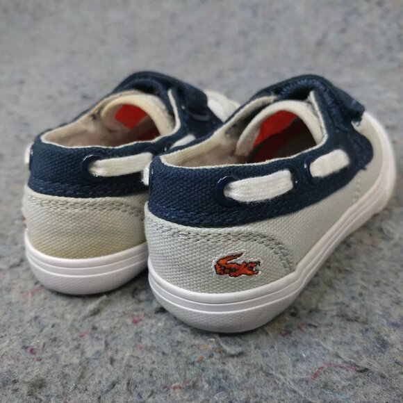 Lacoste Boat Shoes Baby Size 5.5C Boys Sneakers Canvas Gray BlueSummer Beach - Picture 6 of 9